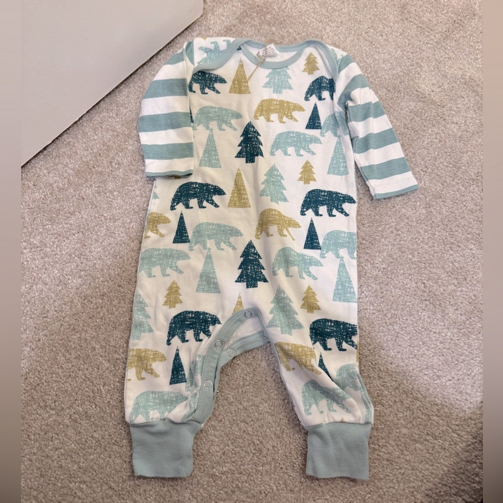 NWOT Tesa Babe Bear and Tree Print Kids One Piece 6-12 mo